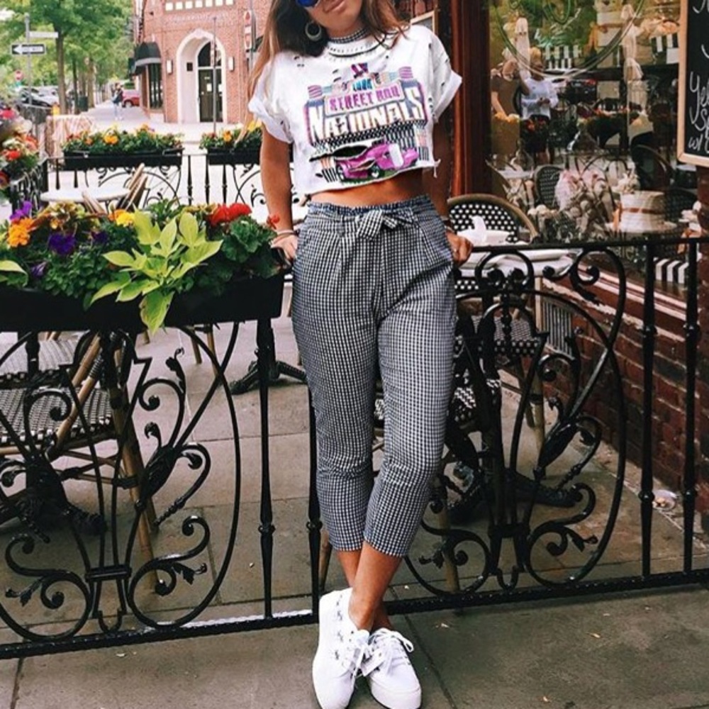 Gingham cropped pants LF ***SOLD ON MER***